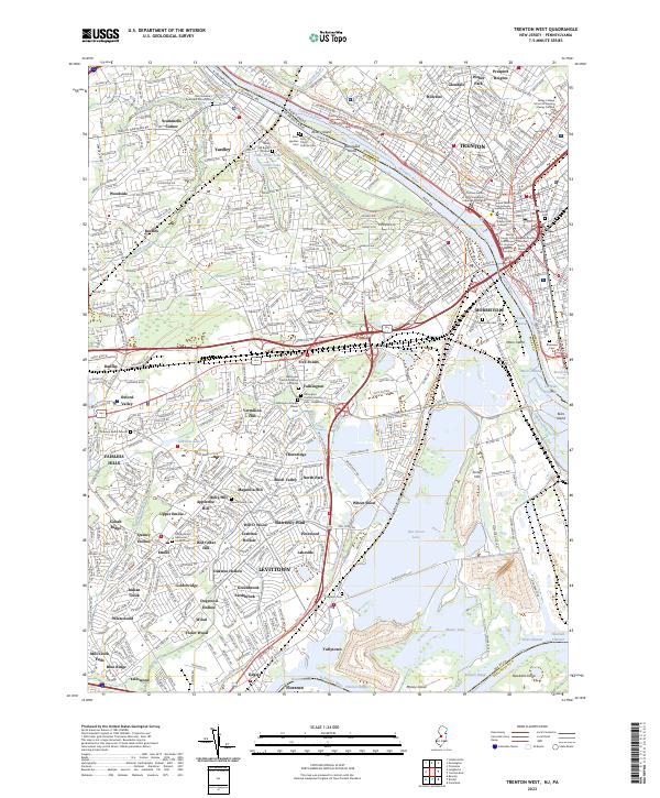 Trenton West, NJ-PA — USGS 7.5-minute topo (2023)
