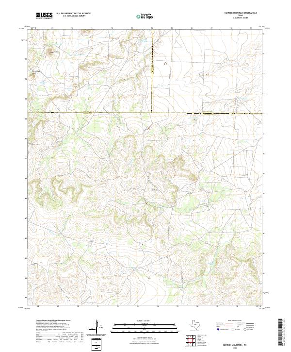 Hayrick Mountain, TX — USGS 7.5-minute topo (2022)