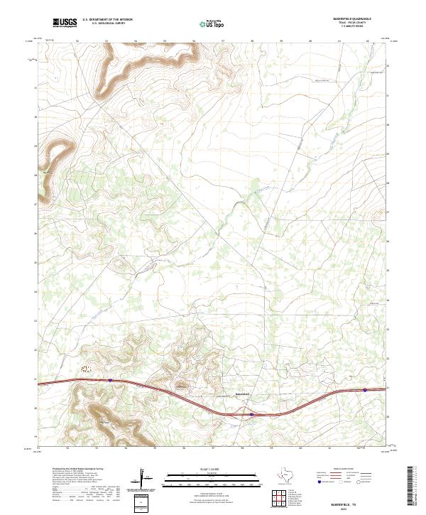 Bakersfield, TX — USGS 7.5-minute topo (2023)