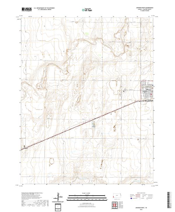 Johnson West, KS — USGS 7.5-minute topo (2022)