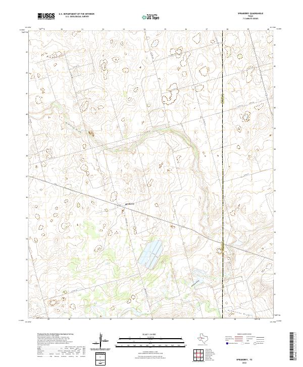 Spraberry, TX — USGS 7.5-minute topo (2022)