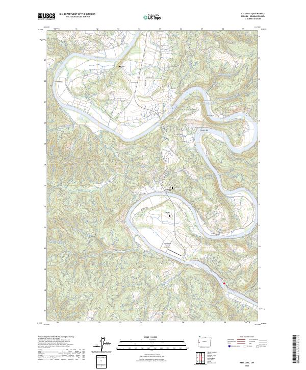 Kellogg, OR — USGS 7.5-minute topo (2023)