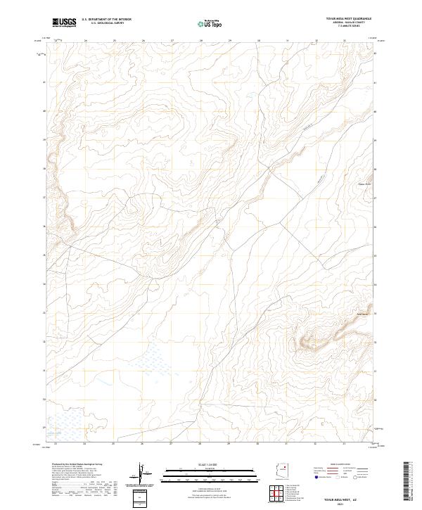Tovar Mesa West, AZ — USGS 7.5-minute topo (2021)