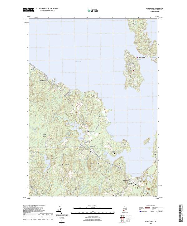 Sebago Lake, ME — USGS 7.5-minute topo (2024)