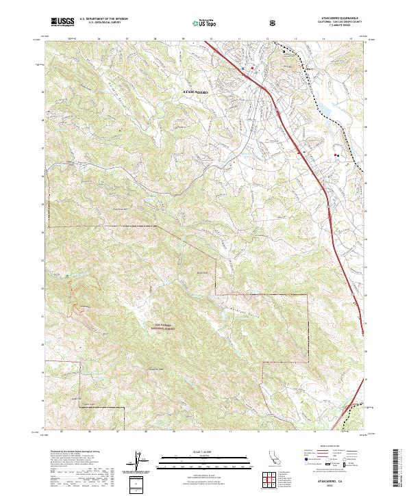 Atascadero, CA — USGS 7.5-minute topo (2021)