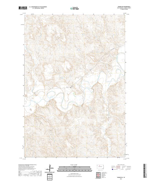 Parade NE, SD — USGS 7.5-minute topo (2021)