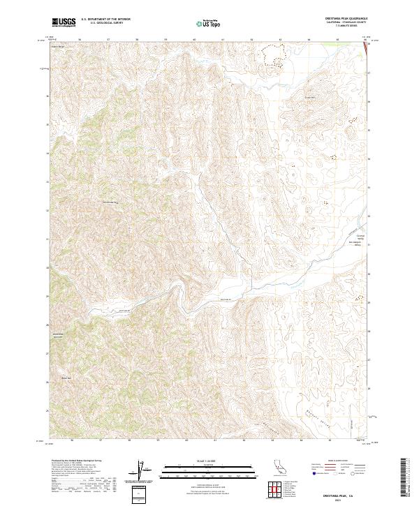 Orestimba Peak, CA — USGS 7.5-minute topo (2021)