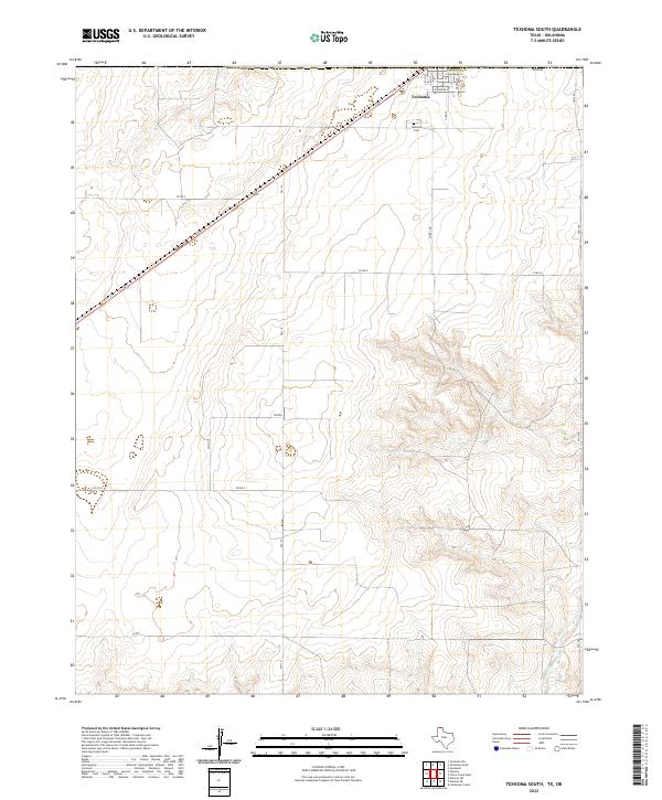 Texhoma South, TX-OK — USGS 7.5-minute topo (2022)