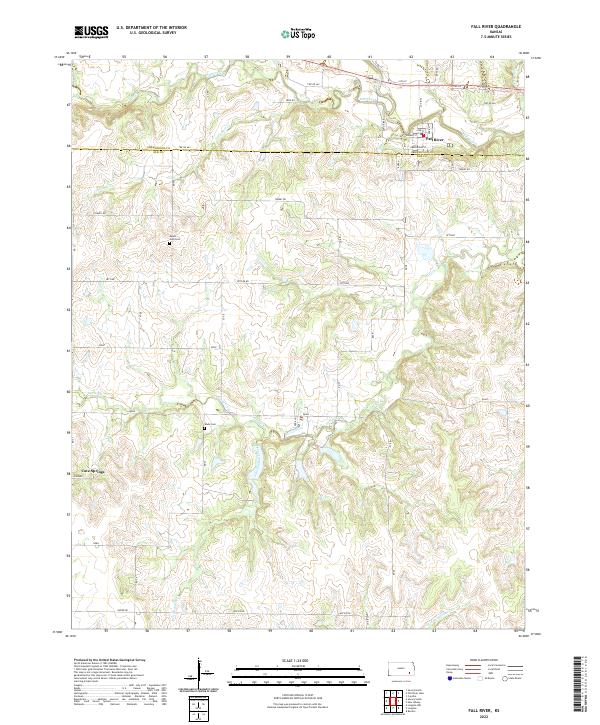 Fall River, KS — USGS 7.5-minute topo (2022)