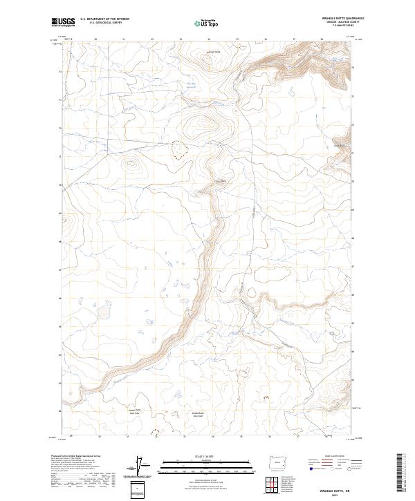 Wrangle Butte, OR — USGS 7.5-minute topo (2023)