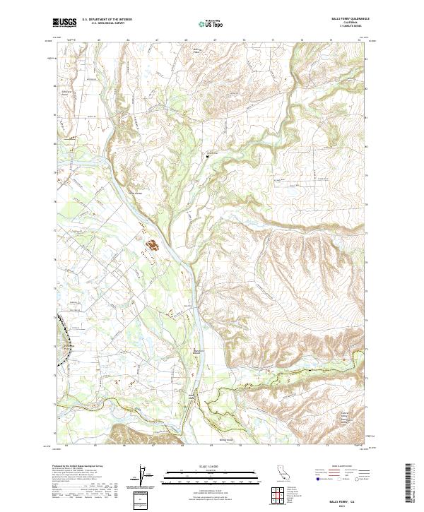Balls Ferry, CA — USGS 7.5-minute topo (2021)