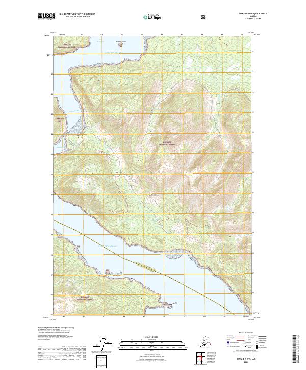 Sitka D-5 NW, AK — USGS 7.5-minute topo (2021)