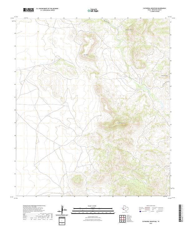 Cathedral Mountain, TX — USGS 7.5-minute topo (2022)