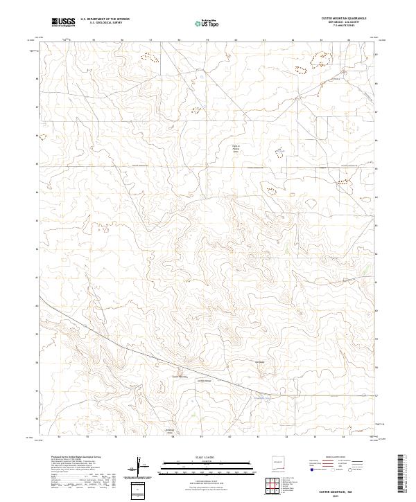 Custer Mountain, NM — USGS 7.5-minute topo (2023)