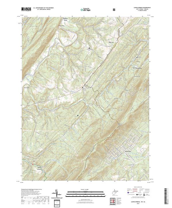 Capon Springs, WV-VA — USGS 7.5-minute topo (2023)