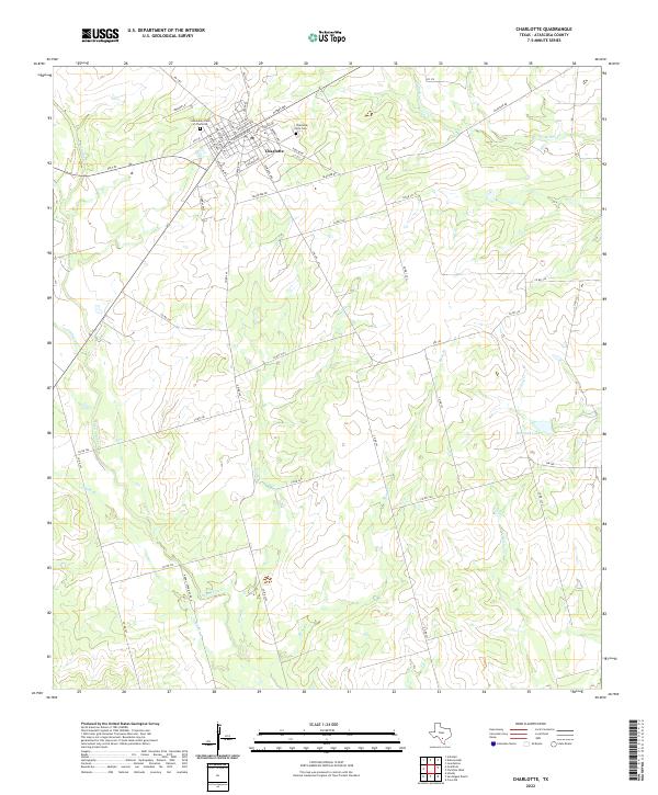 Charlotte, TX — USGS 7.5-minute topo (2022)