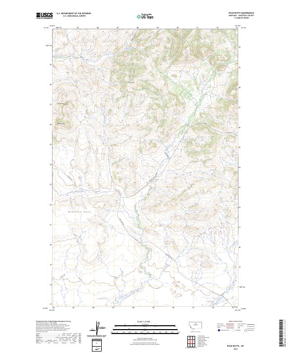 Ryan Butte, MT — USGS 7.5-minute topo (2024)