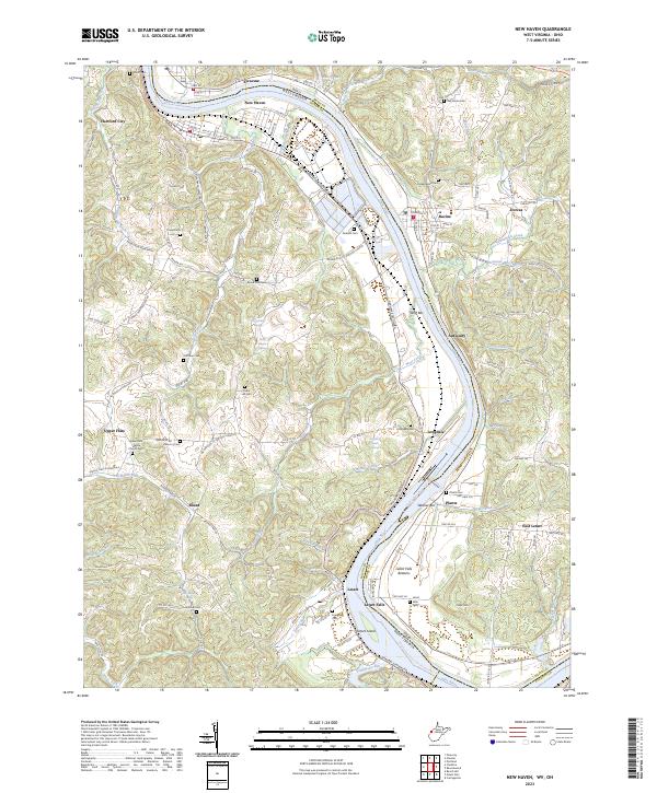 New Haven, WV-OH — USGS 7.5-minute topo (2023)