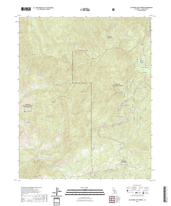 California Hot Springs, CA — USGS 7.5-minute topo (2022)