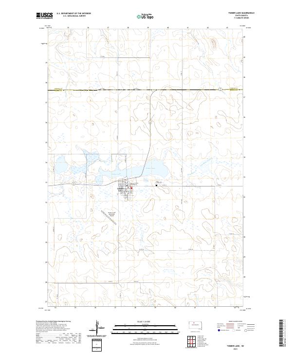 Timber Lake, SD — USGS 7.5-minute topo (2021)