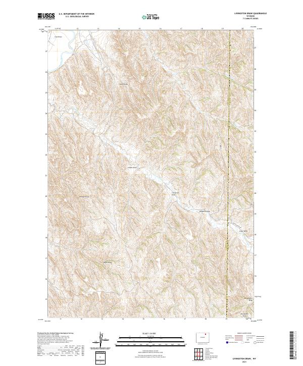 Livingston Draw, WY — USGS 7.5-minute topo (2021)