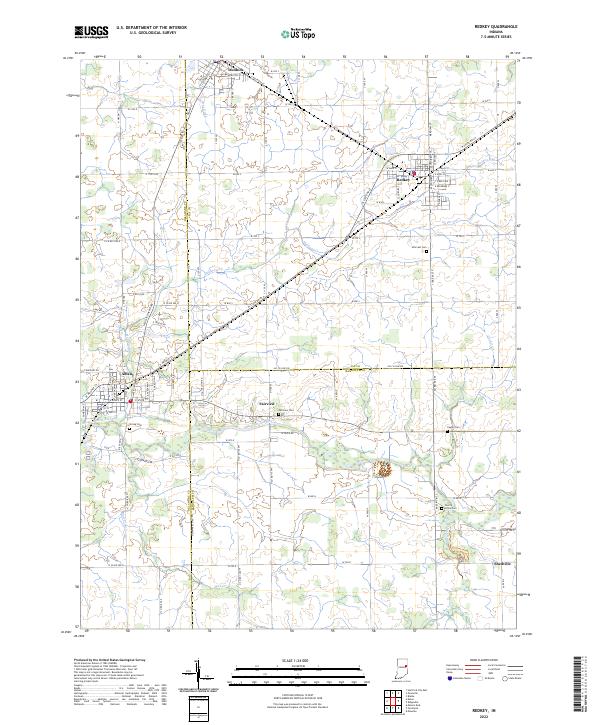 Redkey, IN — USGS 7.5-minute topo (2022)