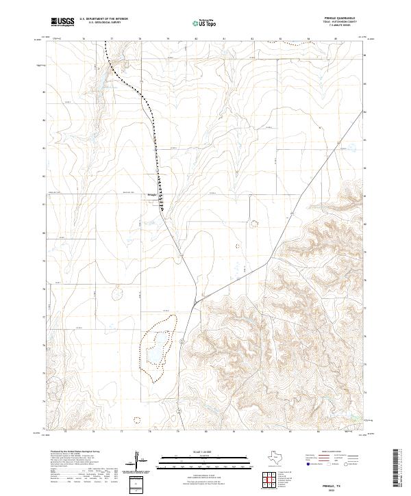 Pringle, TX — USGS 7.5-minute topo (2022)