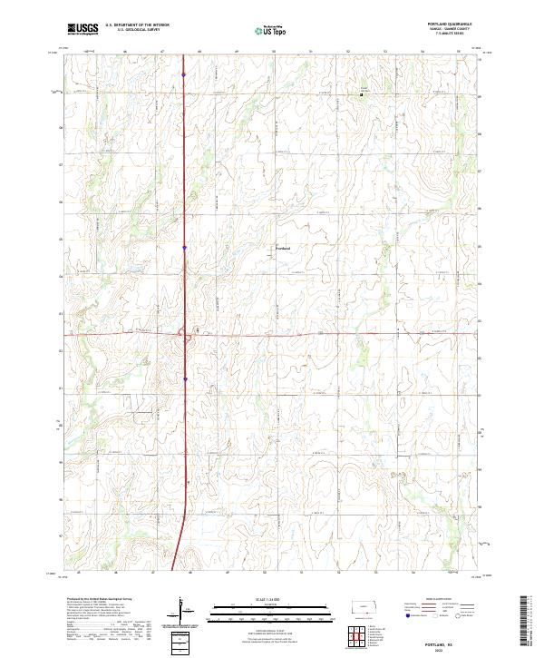 Portland, KS — USGS 7.5-minute topo (2022)