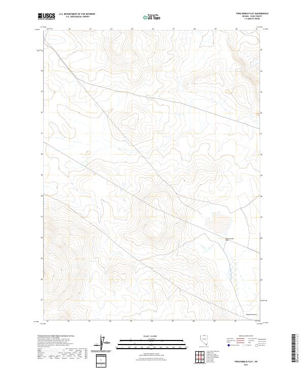 Twelvemile Flat, NV — USGS 7.5-minute topo (2021)