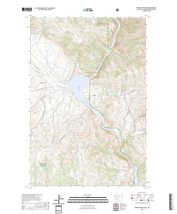 Upper Holter Lake, MT — USGS 7.5-minute topo (2024)