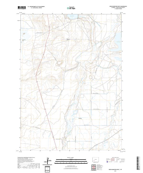 Eden Reservoir West, WY — USGS 7.5-minute topo (2021)