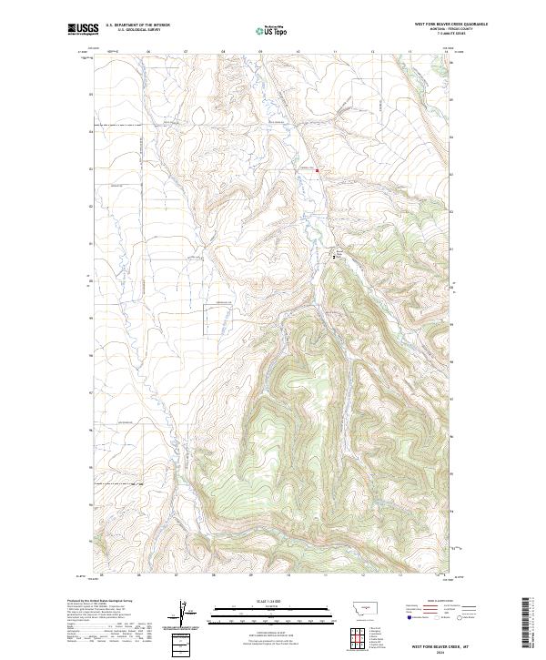 West Fork Beaver Creek, MT — USGS 7.5-minute topo (2024)