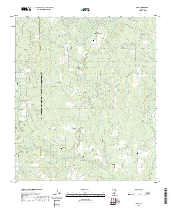 Grant, LA — USGS 7.5-minute topo (2024)