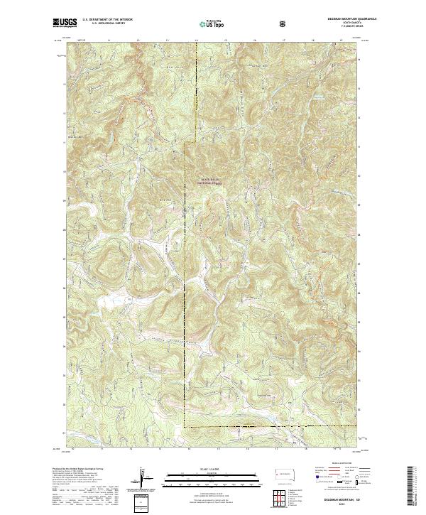 Deadman Mountain, SD — USGS 7.5-minute topo (2021)