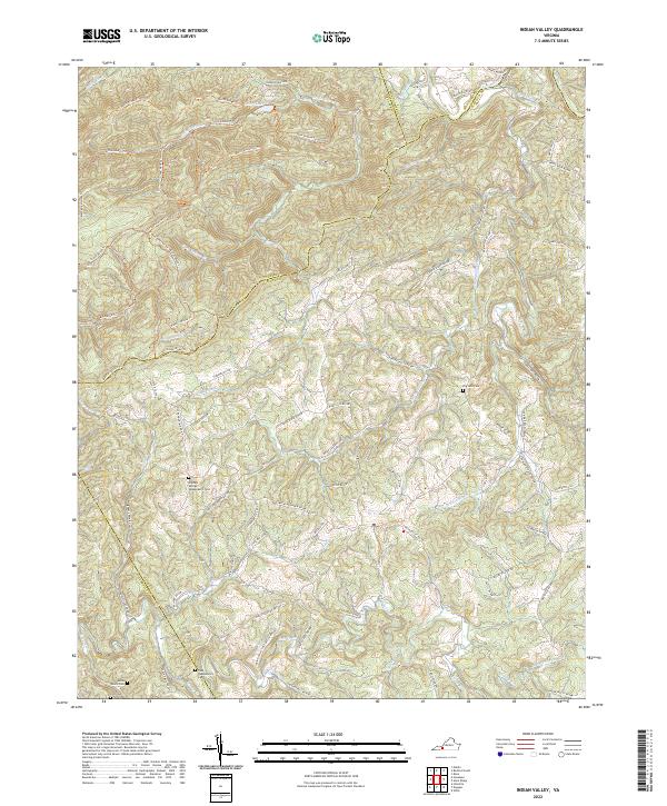 Indian Valley, VA — USGS 7.5-minute topo (2022)