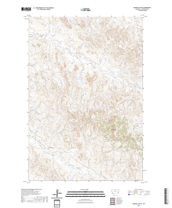 Maxwell Butte, MT — USGS 7.5-minute topo (2024)