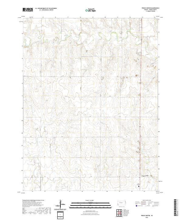 Trego Center, KS — USGS 7.5-minute topo (2022)