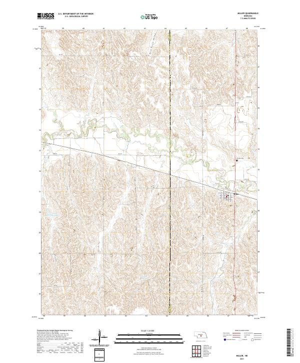 Miller, NE — USGS 7.5-minute topo (2021)