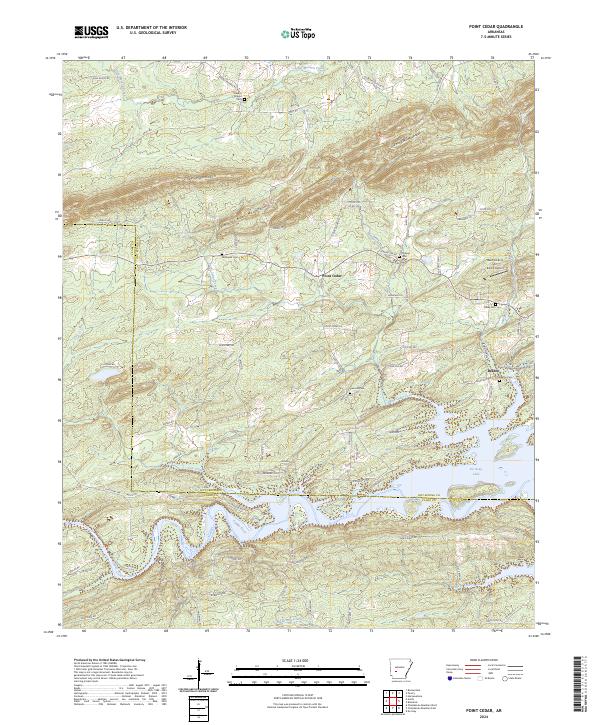 Point Cedar, AR — USGS 7.5-minute topo (2024)