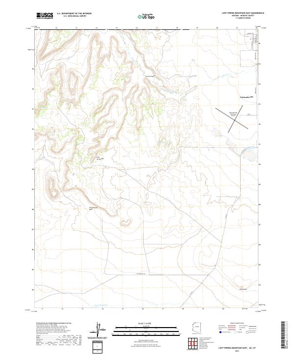 Lost Spring Mountain East, AZ-UT — USGS 7.5-minute topo (2021)