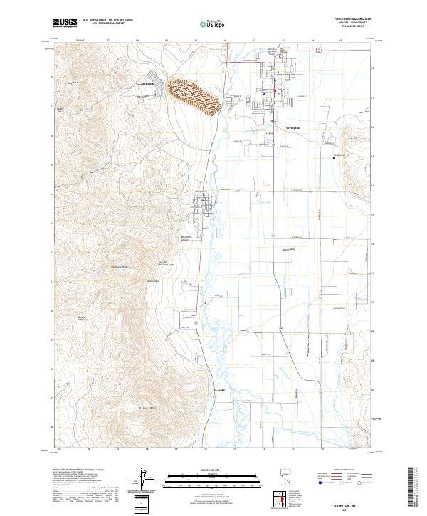 Yerington, NV — USGS 7.5-minute topo (2021)
