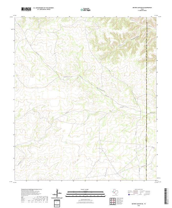 Meyers Canyon NE, TX — USGS 7.5-minute topo (2022)