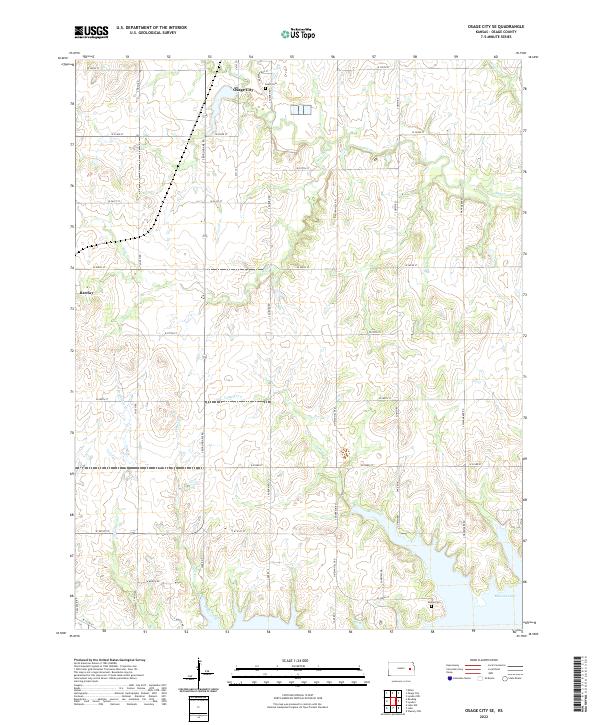 Osage City SE, KS — USGS 7.5-minute topo (2022)