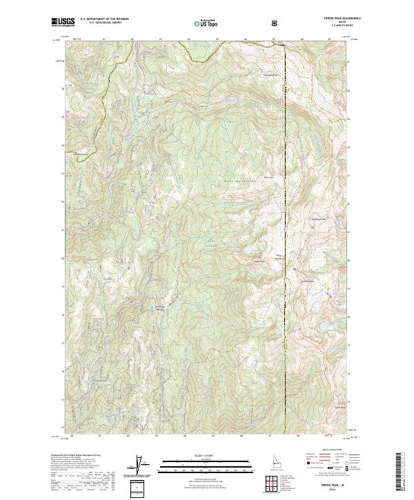 Tripod Peak, ID — USGS 7.5-minute topo (2024)