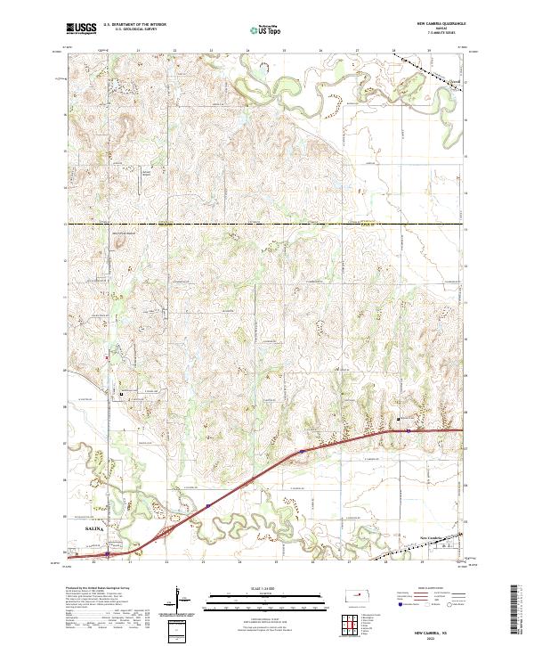 New Cambria, KS — USGS 7.5-minute topo (2022)