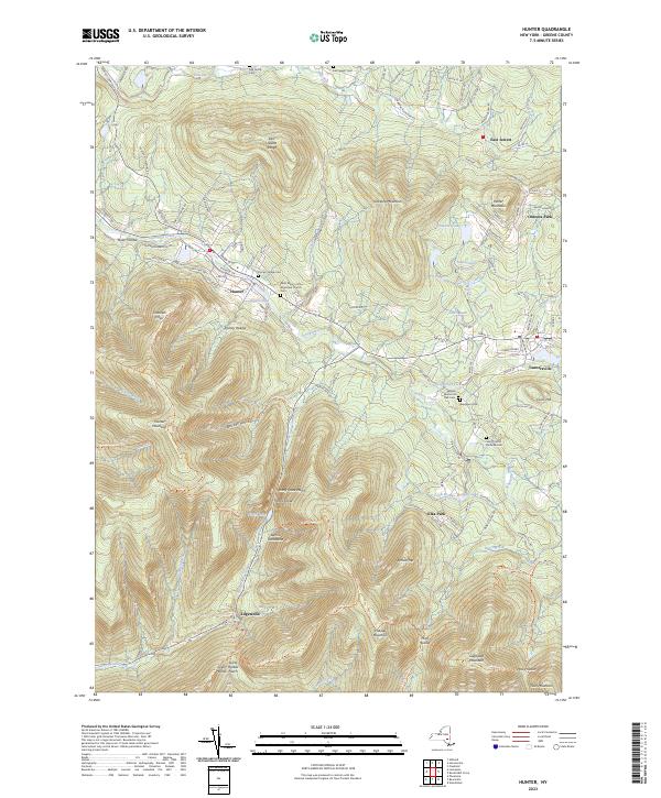 Hunter, NY — USGS 7.5-minute topo (2023)