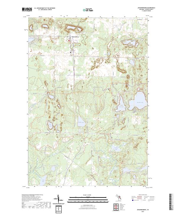 Johannesburg, MI — USGS 7.5-minute topo (2023)