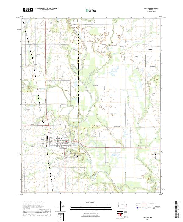 Chetopa, KS — USGS 7.5-minute topo (2022)
