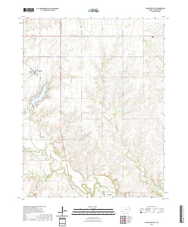 Lincolnville SW, KS — USGS 7.5-minute topo (2022)