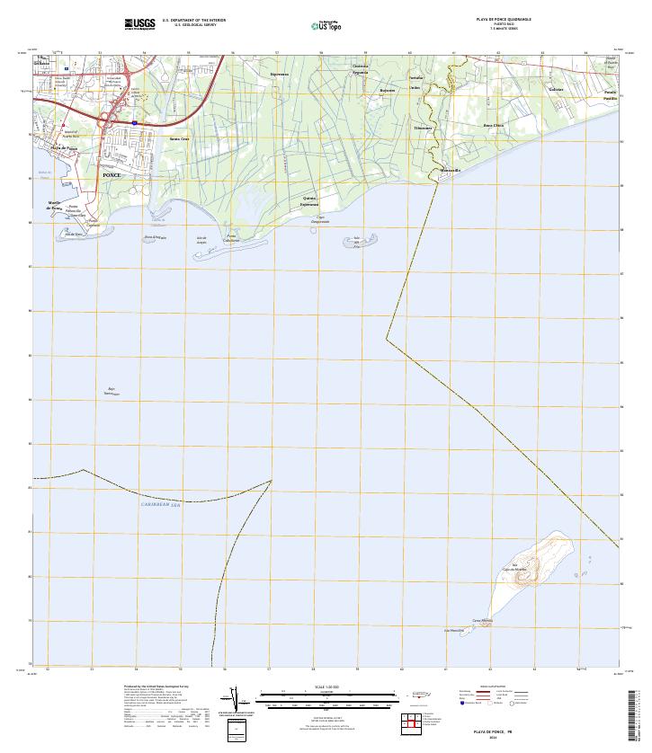 Playa De Ponce, PR — USGS 7.5-minute topo (2024)